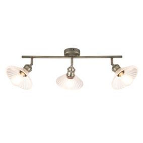 Northwich Satin Nickel effect 3 Light Spotlight