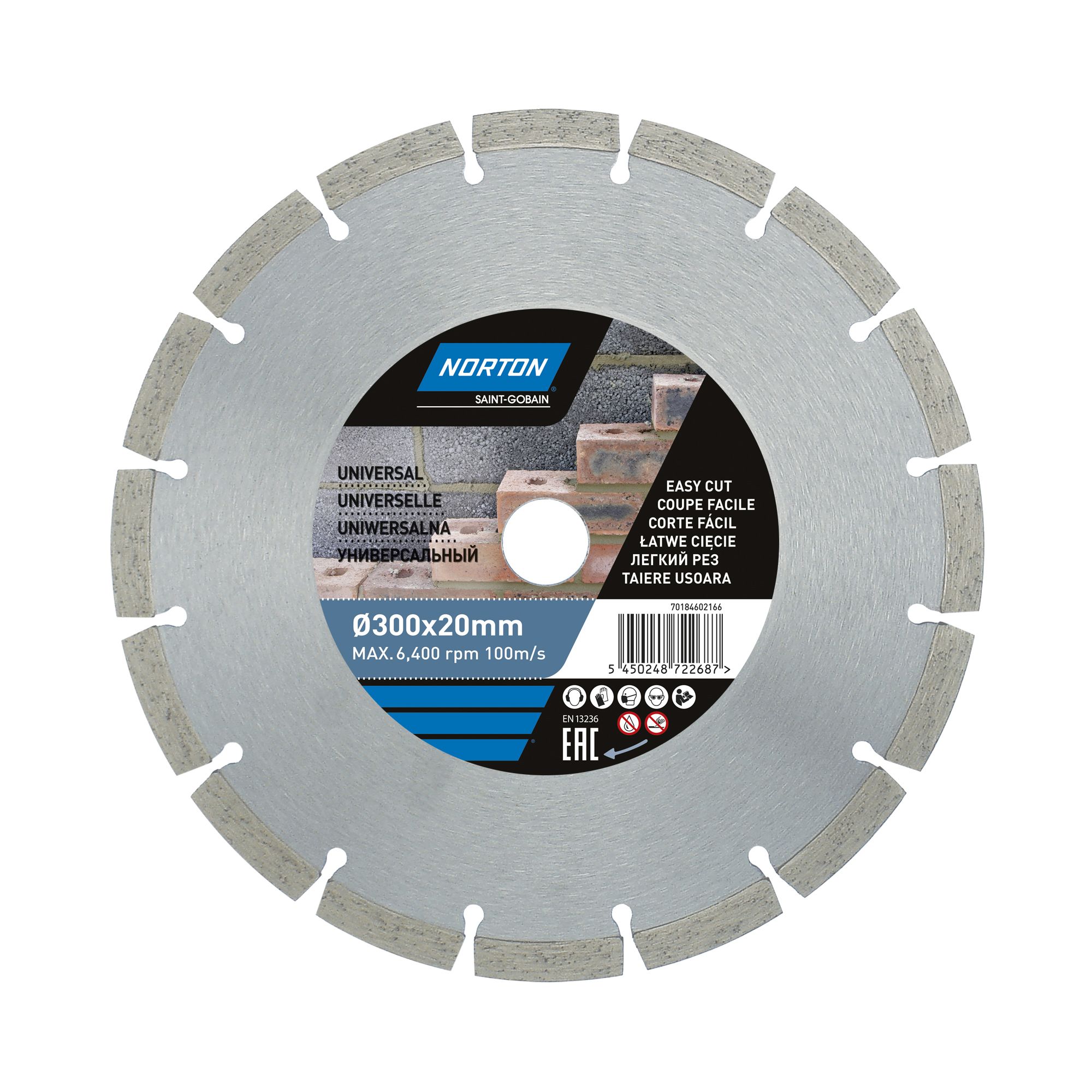 Norton 300mm x 20mm Segmented diamond blade