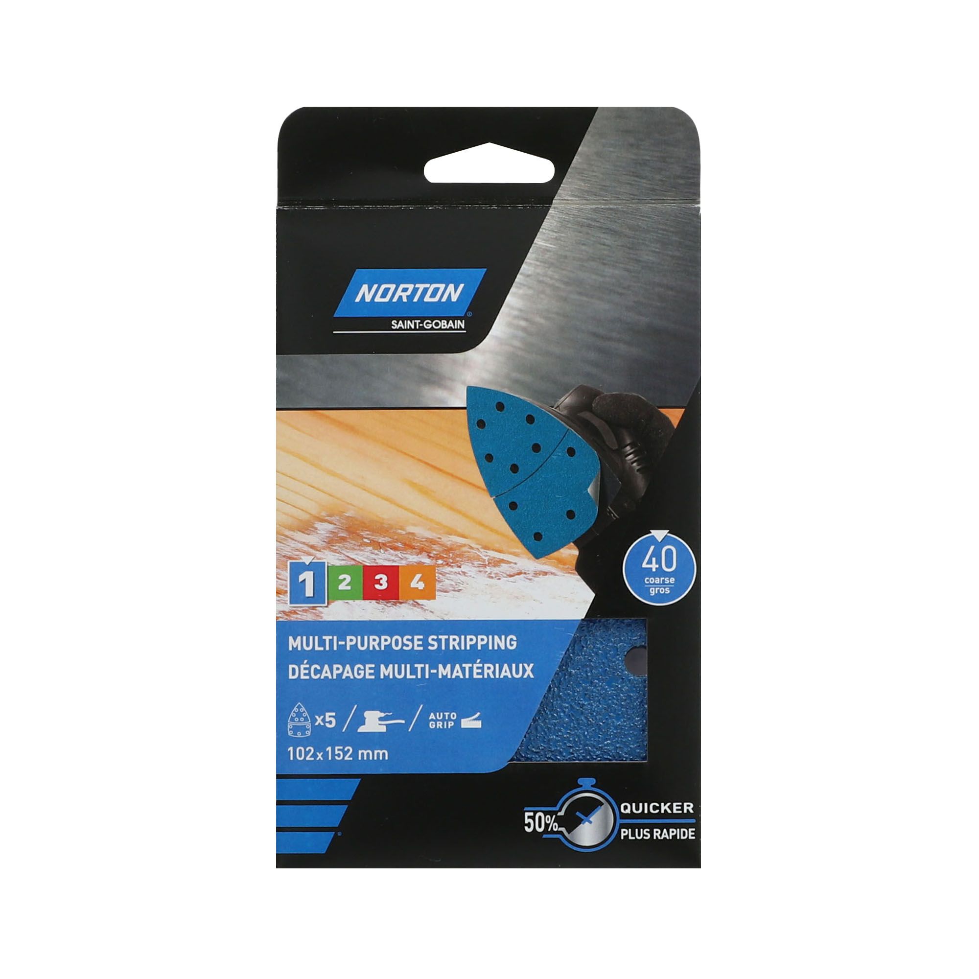 Norton 40 grit Sanding sheet (L)152mm (W)102mm, Pack of 5