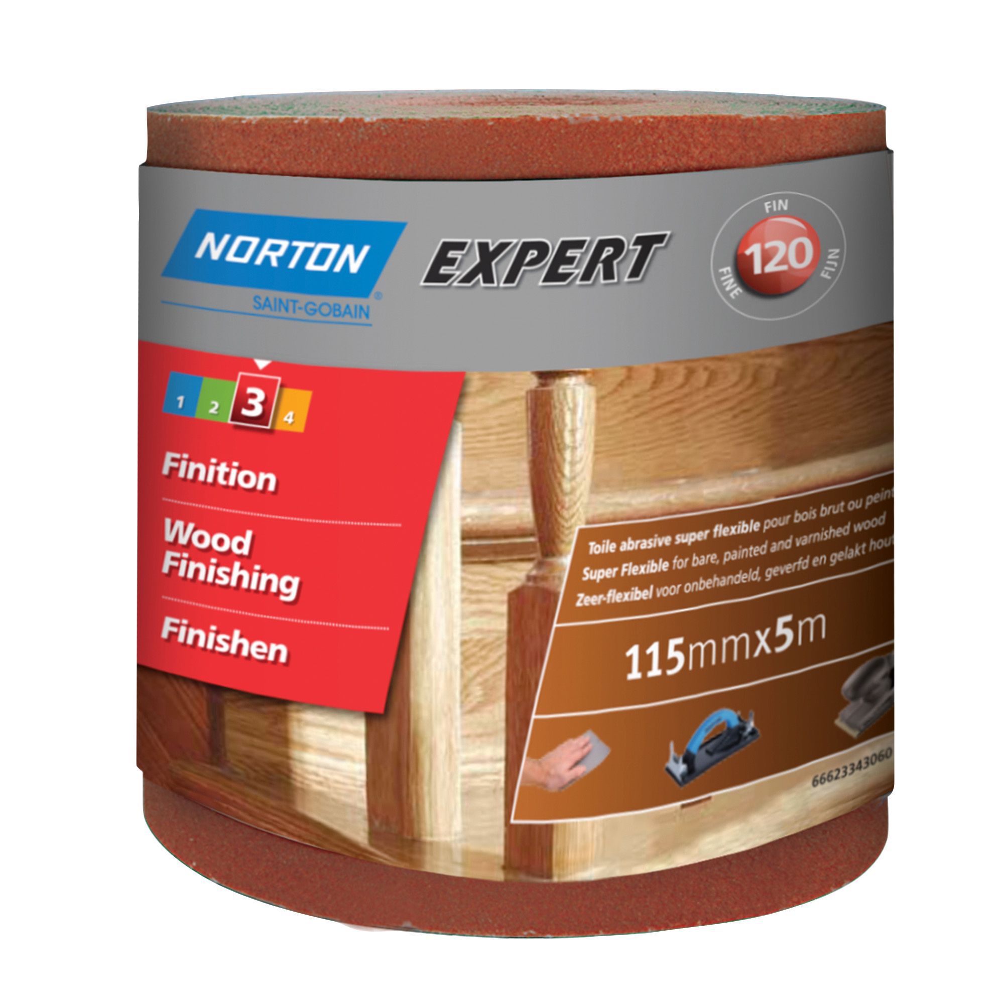 Norton Expert 120 Grit Sanding Roll L 5000mm W 115mm Diy At B Q