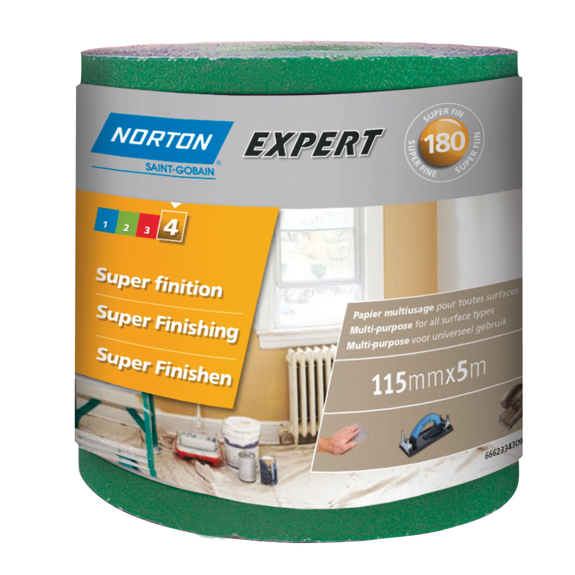 Norton Expert 180 grit Sanding roll (L)5m (W)115mm