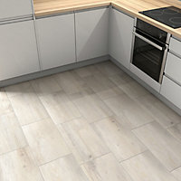 Norwegio Beige Matt Wood effect Ceramic Wall & floor Tile, Pack of 9, (L)573mm (W)322mm