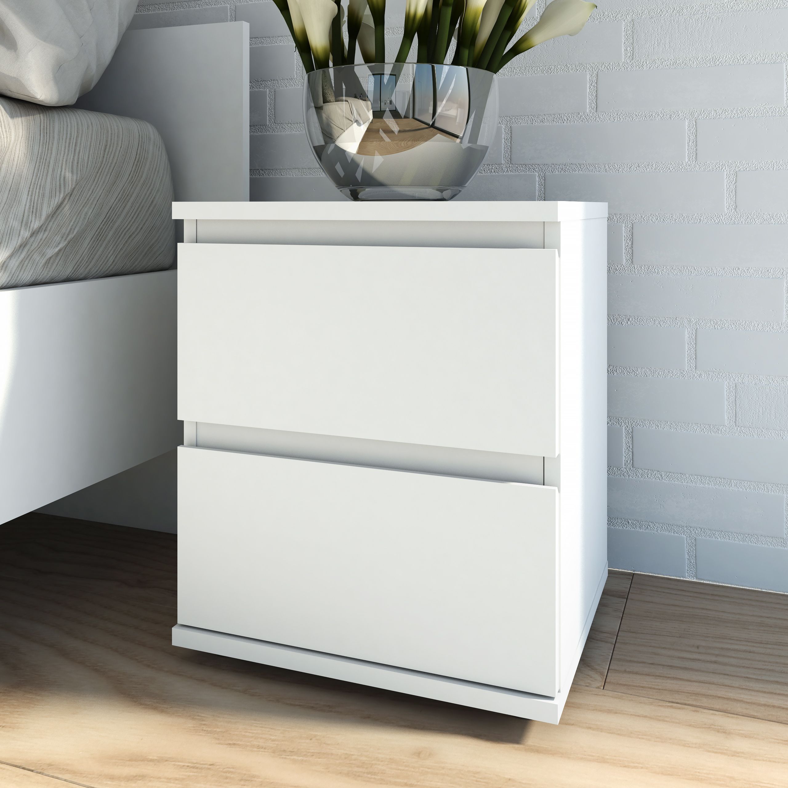 Matt white deals bedside table