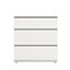 Nova Matt white 3 Drawer Chest of drawers (H)835mm (W)768mm (D)400mm
