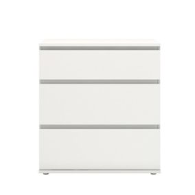 Nova Matt white 3 Drawer Chest of drawers (H)835mm (W)768mm (D)400mm