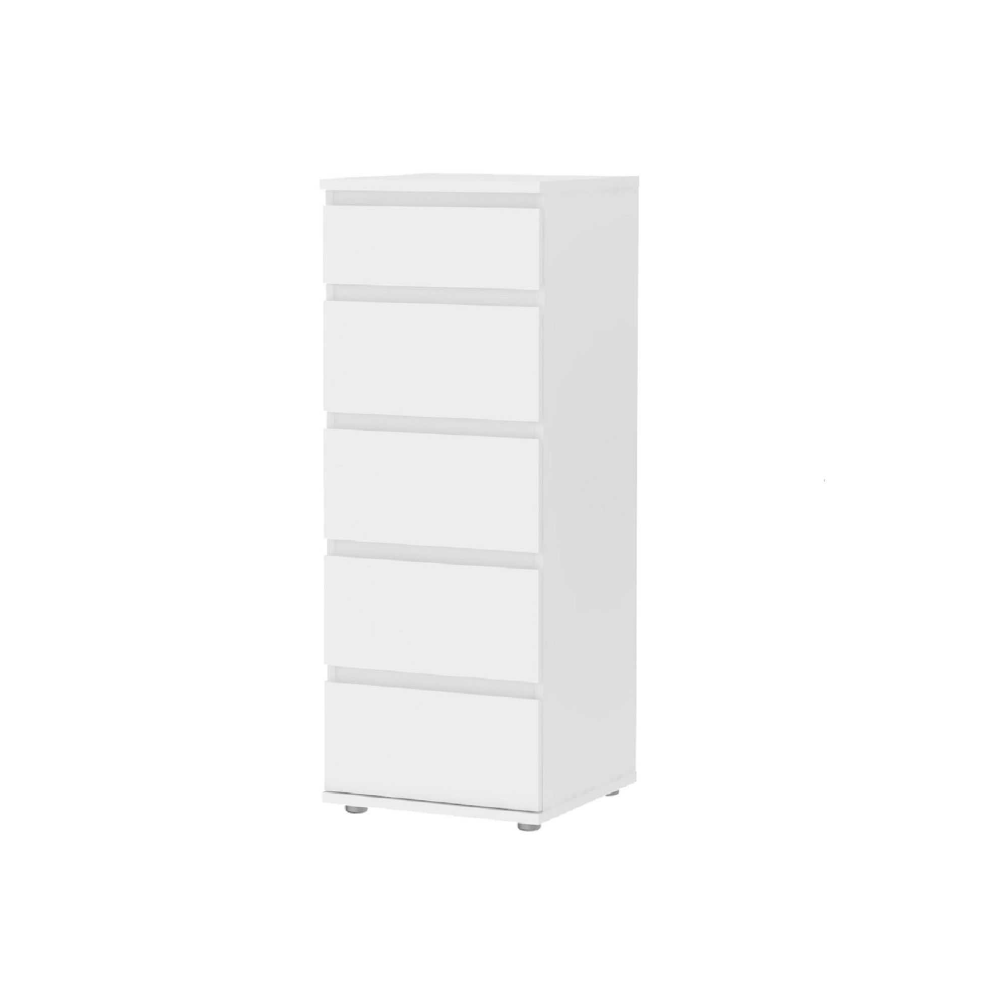 Nova Matt white 5 Drawer Chest of drawers (H)1065mm (W)400mm (D)400mm