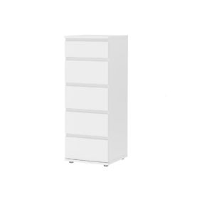 Nova Matt white 5 Drawer Chest of drawers (H)1065mm (W)400mm (D)400mm