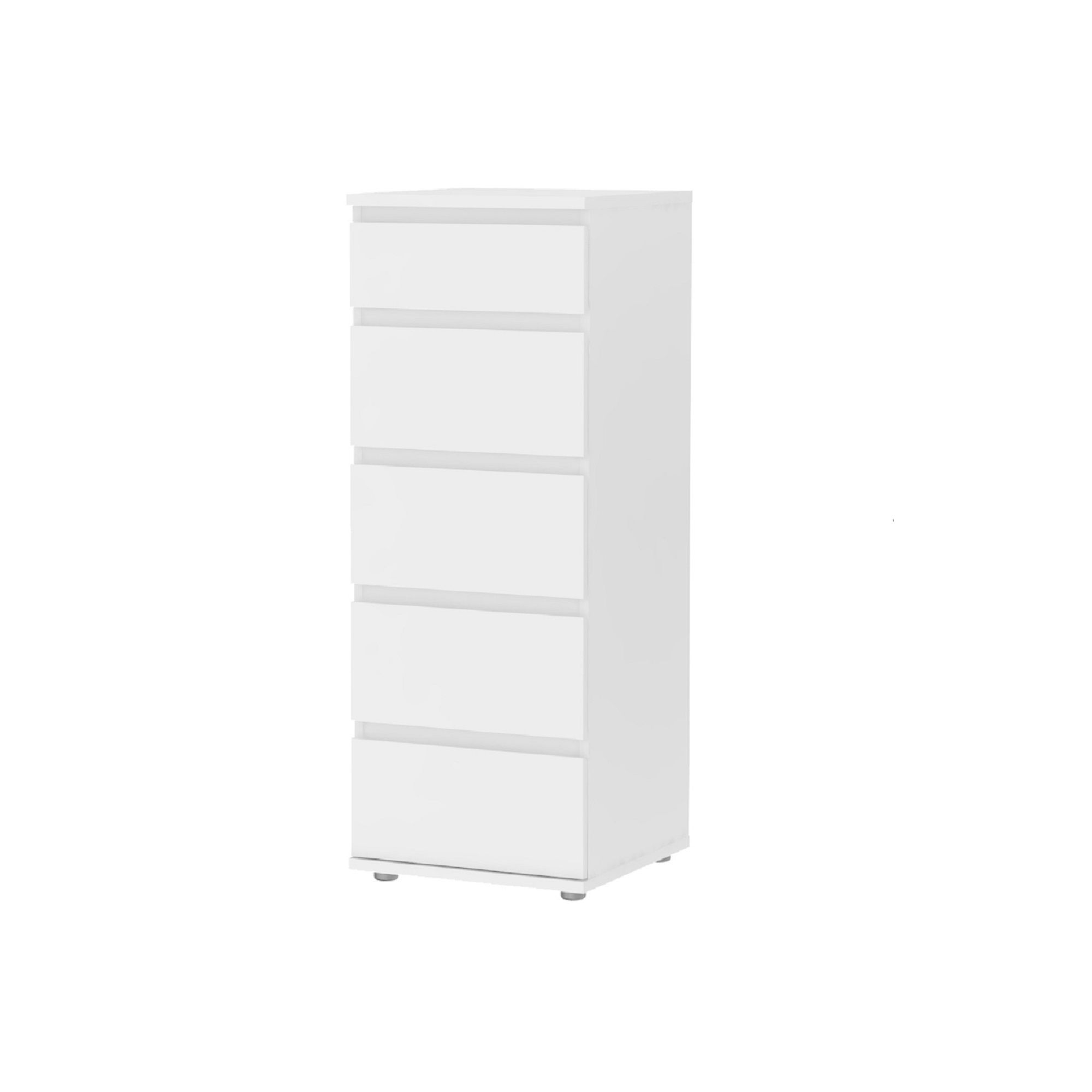 Nova Matt white 5 Drawer Tall Chest of drawers (H)1065mm (W)400mm (D ...