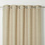 Novan Beige Plain Unlined Eyelet Curtain (W)117cm (L)137cm, Single