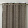 Novan Beige Plain Unlined Eyelet Curtain (W)167cm (L)228cm, Single