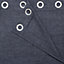 Novan Dark grey Plain Unlined Eyelet Curtain (W)117cm (L)137cm, Single