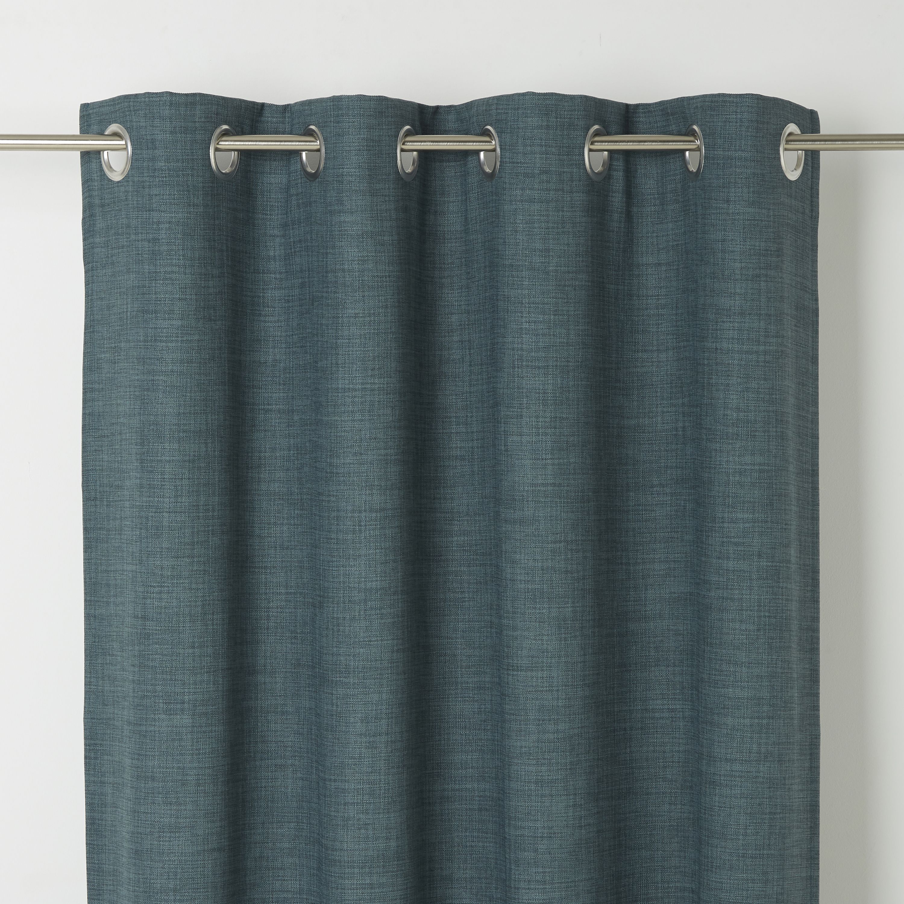 Novan Green Plain Unlined Eyelet Curtain (W)167cm (L)183cm, Single ...