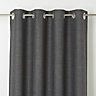 Novan Grey Plain Blackout Eyelet Curtain (W)167cm (L)228cm, Single