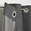 Novan Grey Plain Blackout Eyelet Curtain (W)167cm (L)228cm, Single