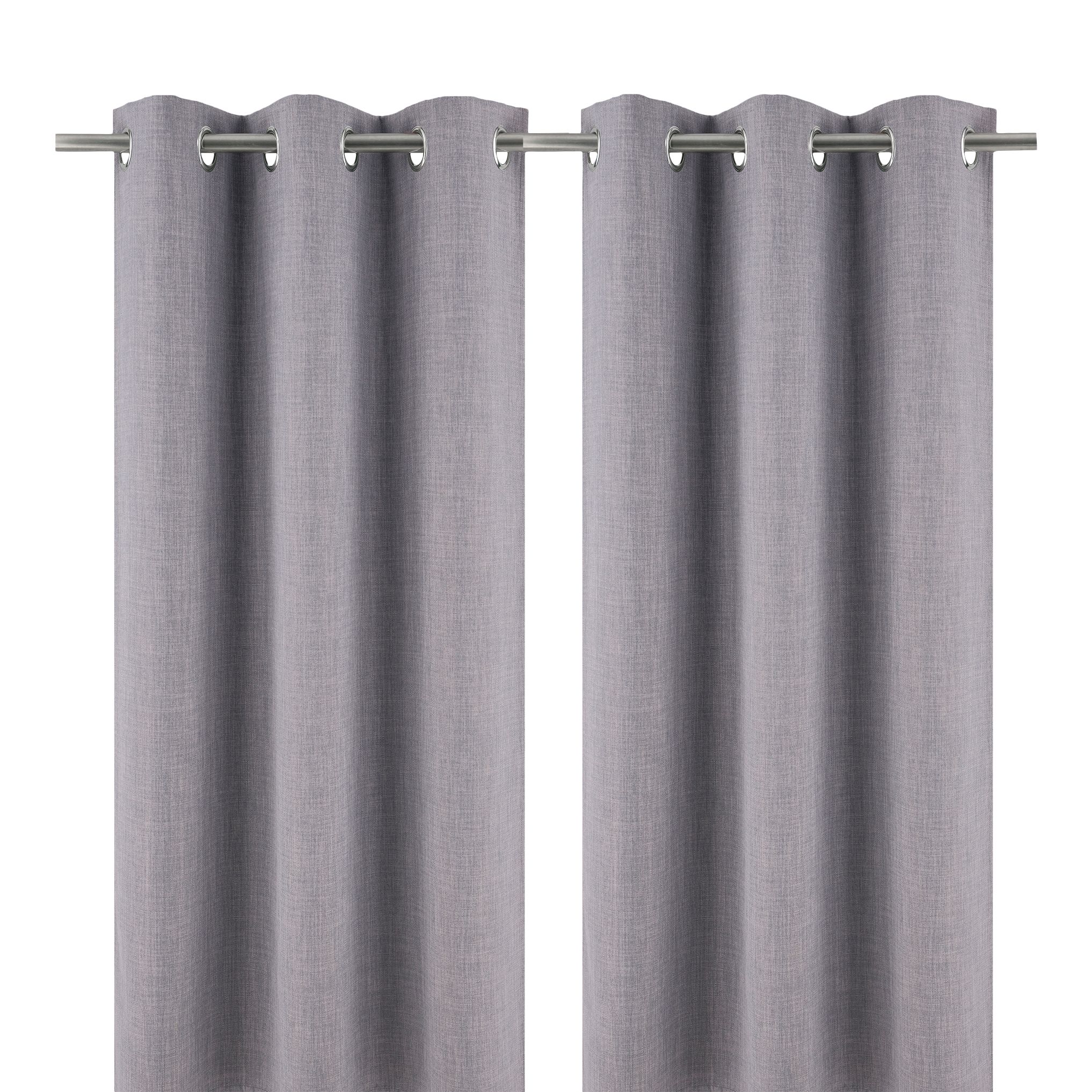 Novan Light grey Plain Blackout Eyelet Curtains (W)117cm (L)137cm, Pair