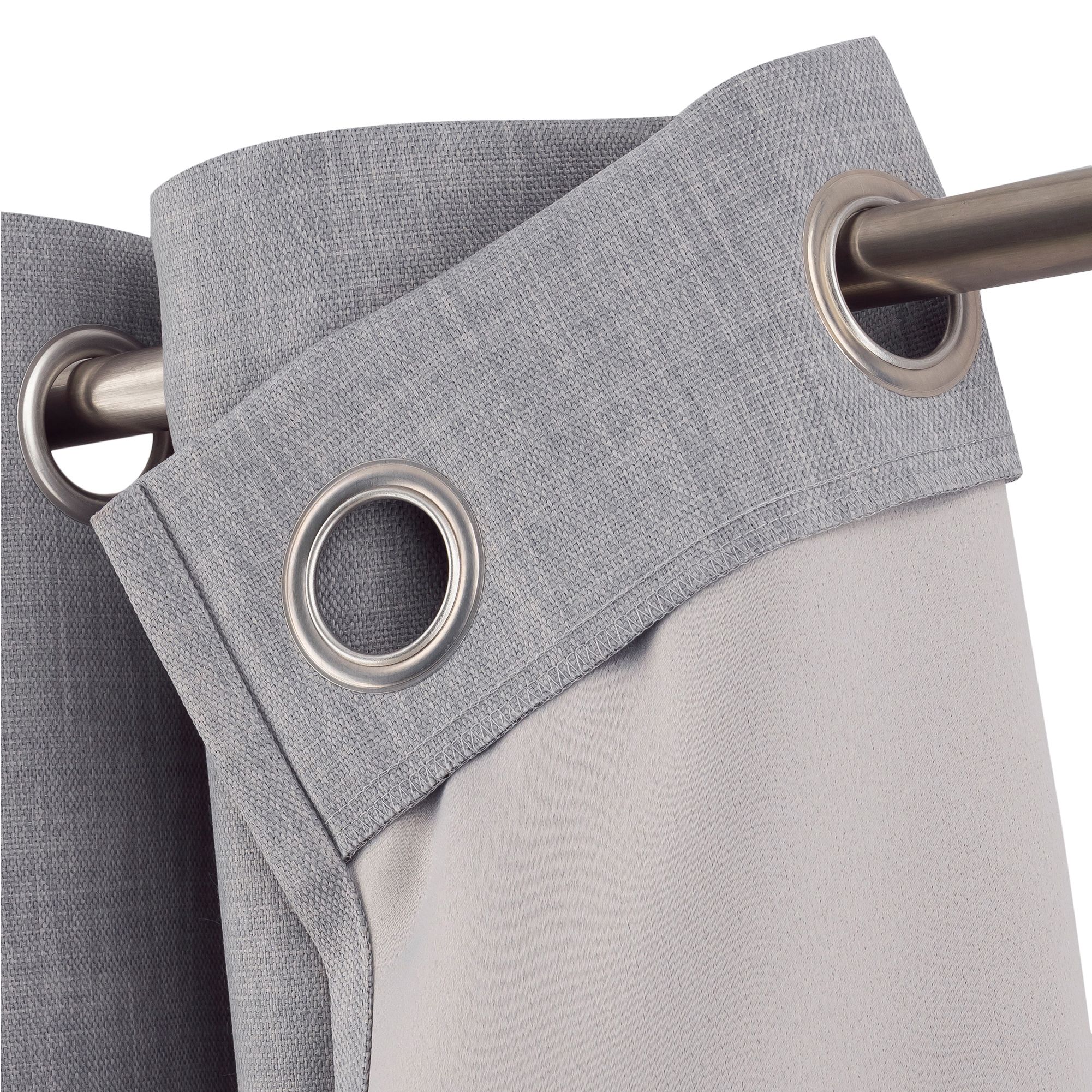 Novan Light grey Plain Blackout Eyelet Curtains (W)117cm (L)137cm, Pair