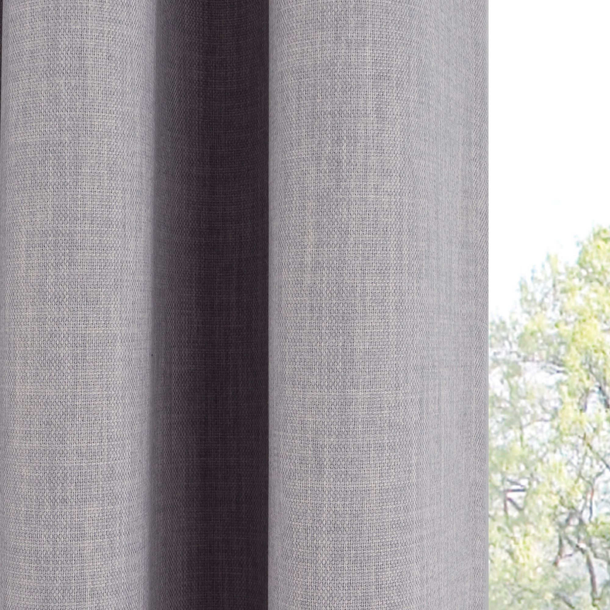 Novan Light grey Plain Blackout Eyelet Curtains (W)117cm (L)137cm, Pair
