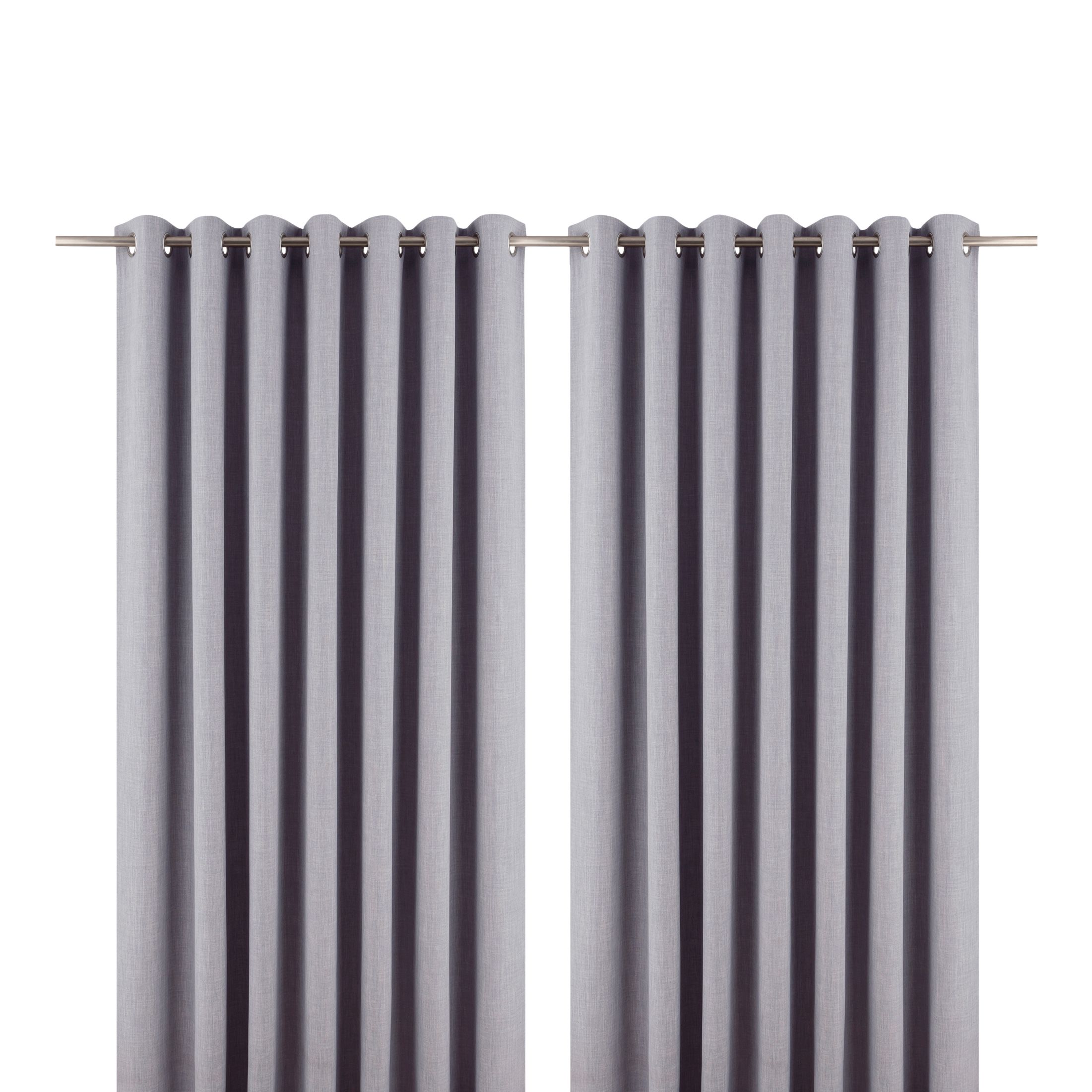 Novan Light grey Plain Blackout Eyelet Curtains (W)228cm (L)228cm, Pair