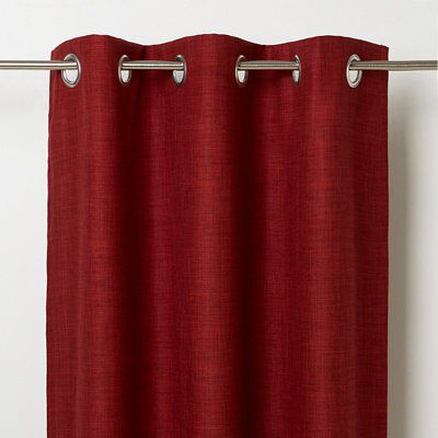 Novan Terracotta Plain Unlined Eyelet Curtain (W)117cm (L)137cm, Single ...