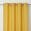Novan Yellow Plain Blackout Eyelet Curtain (W)117cm (L)137cm, Single