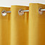 Novan Yellow Plain Blackout Eyelet Curtain (W)167cm (L)183cm, Single