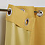 Novan Yellow Plain Blackout Eyelet Curtain (W)167cm (L)228cm, Single