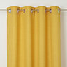 Novan Yellow Plain Unlined Eyelet Curtain (W)167cm (L)228cm, Single