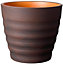 Nurgul Brown Ceramic Ribbed Plant pot (Dia)40cm