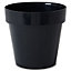 Nurgul Dark grey Plastic Plant pot (Dia)20cm