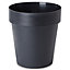 Nurgul Dark grey Plastic Round Plant pot (Dia)30cm