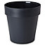 Nurgul Dark grey Plastic Round Plant pot (Dia)40cm