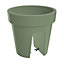 Nurgul Deep lichen green Polypropylene Round Railing plant pot (Dia)24.5cm