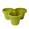 Nurgul Green Plastic Trio Tripartite Plant pot (Dia)46cm