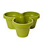 Nurgul Green Plastic Trio Tripartite Plant pot (Dia)46cm