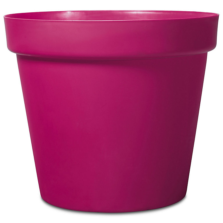 Nurgul Pink Plastic Plant pot (Dia)70cm DIY at B&Q