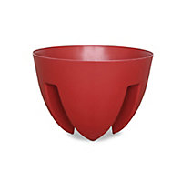 Nurgul Red Plastic Circular Railing plant pot (Dia)30cm