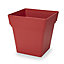 Nurgul Red Plastic Square Plant pot (Dia)38cm