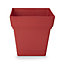 Nurgul Red Plastic Square Plant pot (Dia)38cm