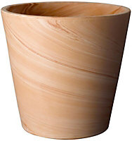 Nurgul Terracotta Marble effect Ceramic Plant pot