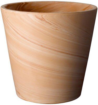 Nurgul Terracotta Marble effect Ceramic Plant pot