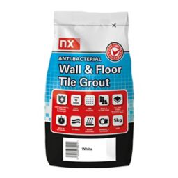 NX Anti-bacterial Fine textured Arctic white Tile Grout, 5kg