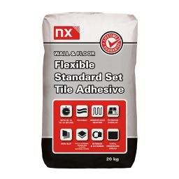 NX Flexible Standard set White Tile Adhesive, 20kg