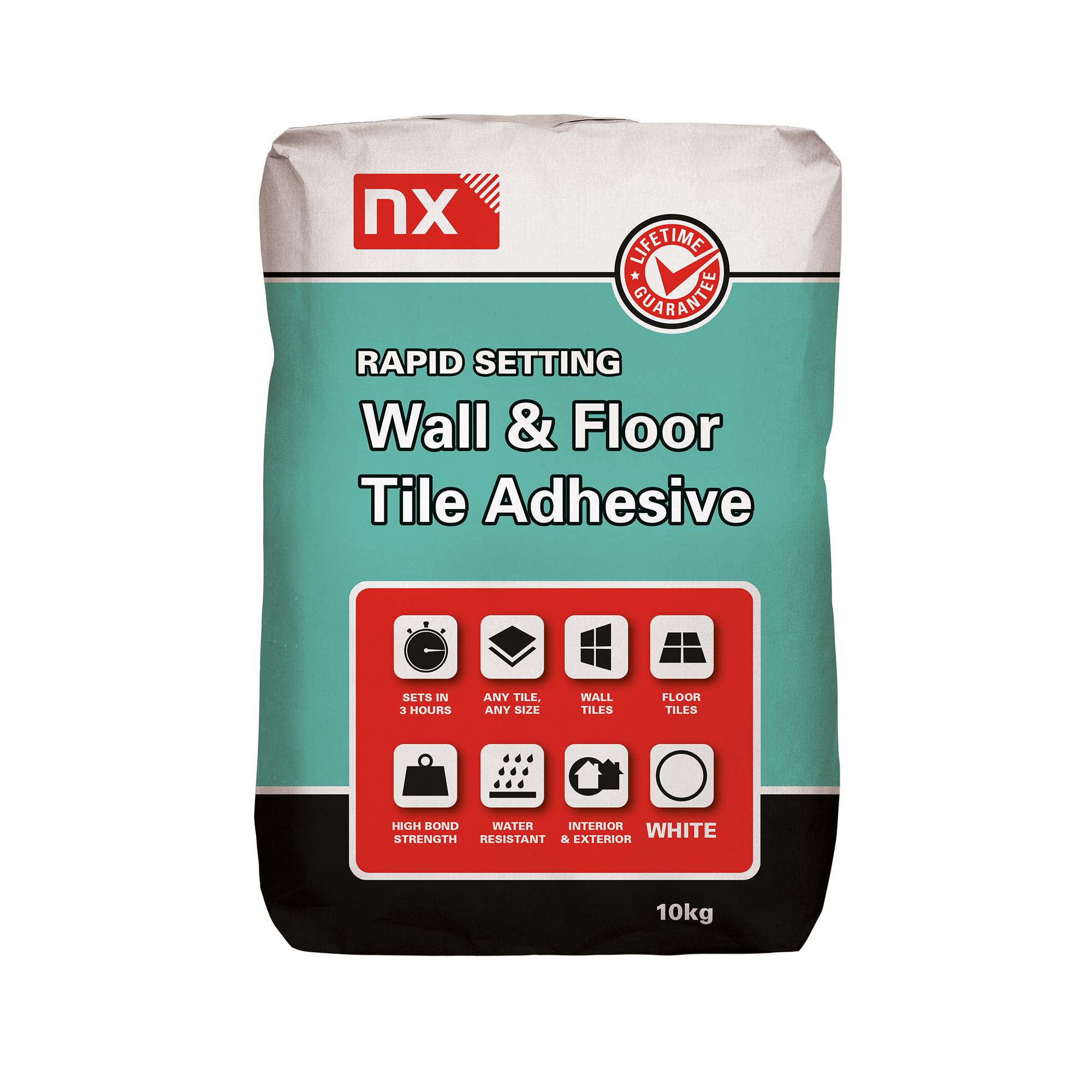 NX Rapid Ready mixed White Floor & wall Tile Adhesive, 10kg DIY at B&Q