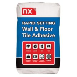 NX Rapid set Grey Tile Adhesive, 20kg