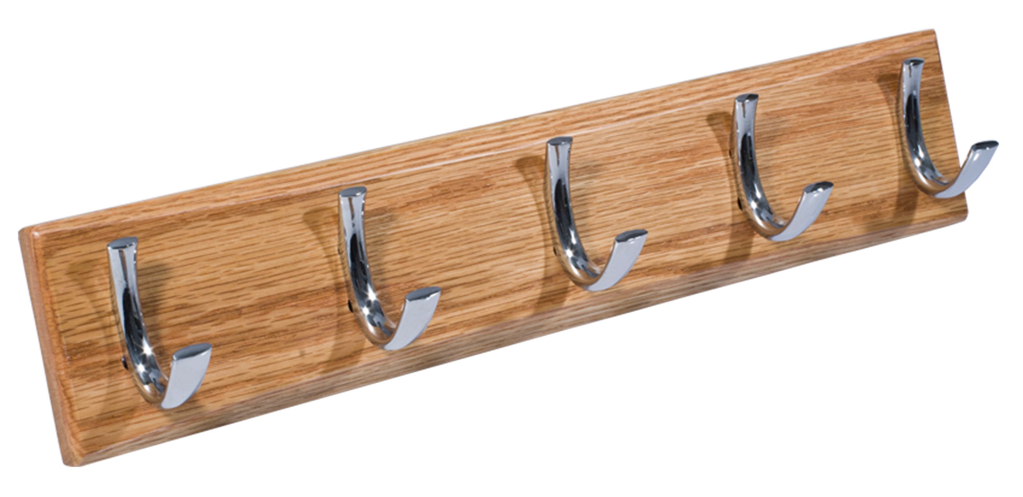 Oak 5 Hook rail L 460mm DIY at B Q