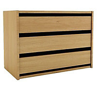 Oak effect 3 Drawer Chest of drawers (H)600mm (W)800mm (D)450mm