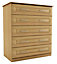 Oak effect 5 Drawer Ready assembled Chest of drawers (H)1130mm (W)800mm (D)500mm