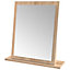 Oak effect Rectangular Freestanding Framed Mirror, (H)50.5cm
