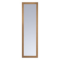 Oak effect Rectangular Overdoor mirror Framed Mirror (H)135cm (W)38.5cm