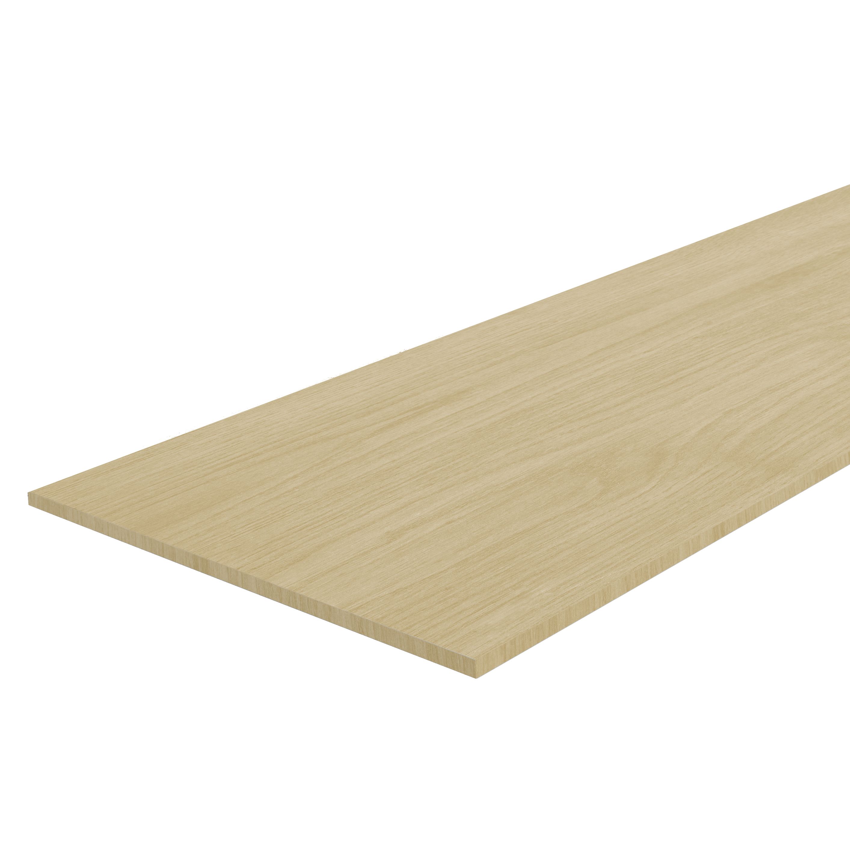 Oak Matt Oak effect Fully edged Furniture panel, (L)1.2m (W)300mm (T)18mm